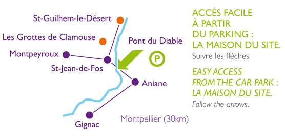 Canoë Hérault : Plan d'accès : Les Canoës du Pont du Diable